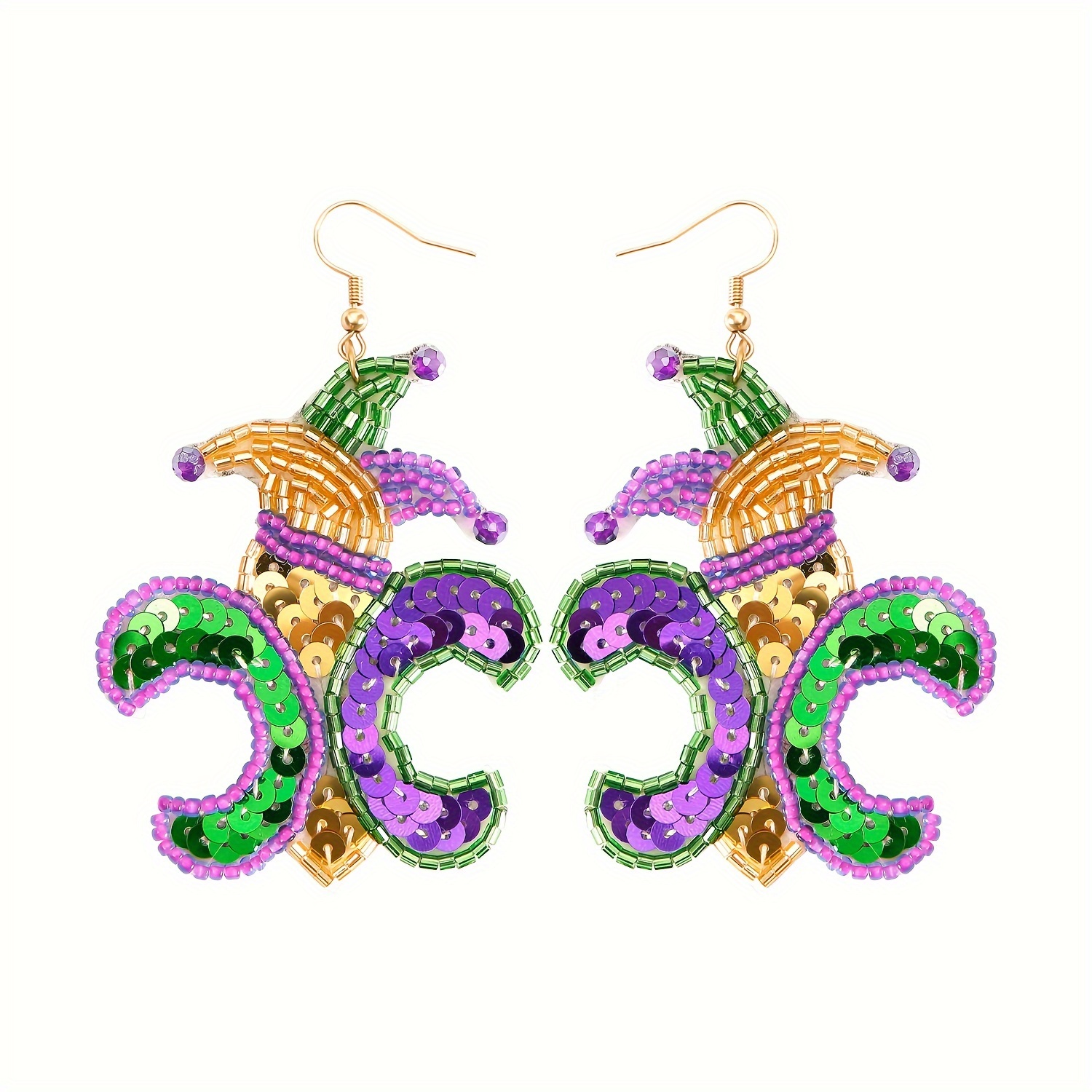 mardi gras star earrings