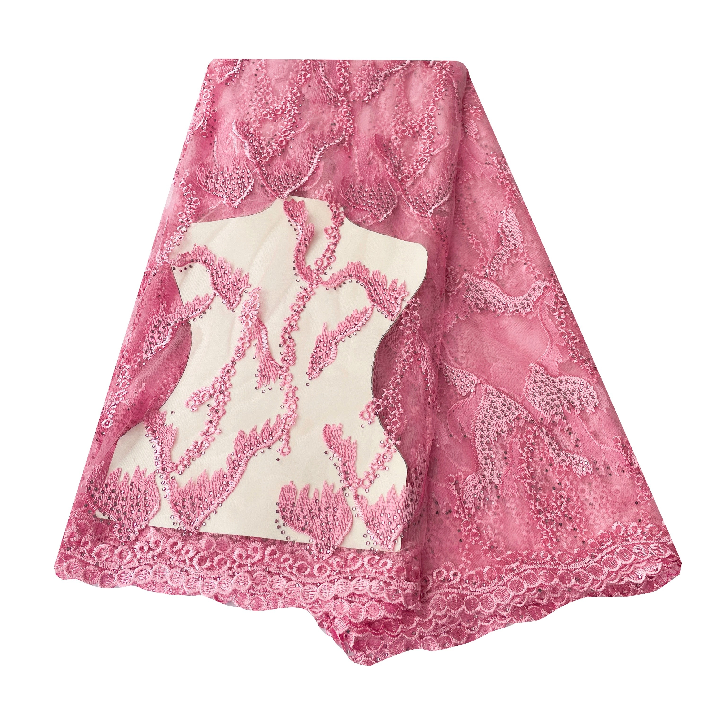 Paisley Print 5 Yards Fabrics Cotton Cloth Crafts Fabric Baby Pink