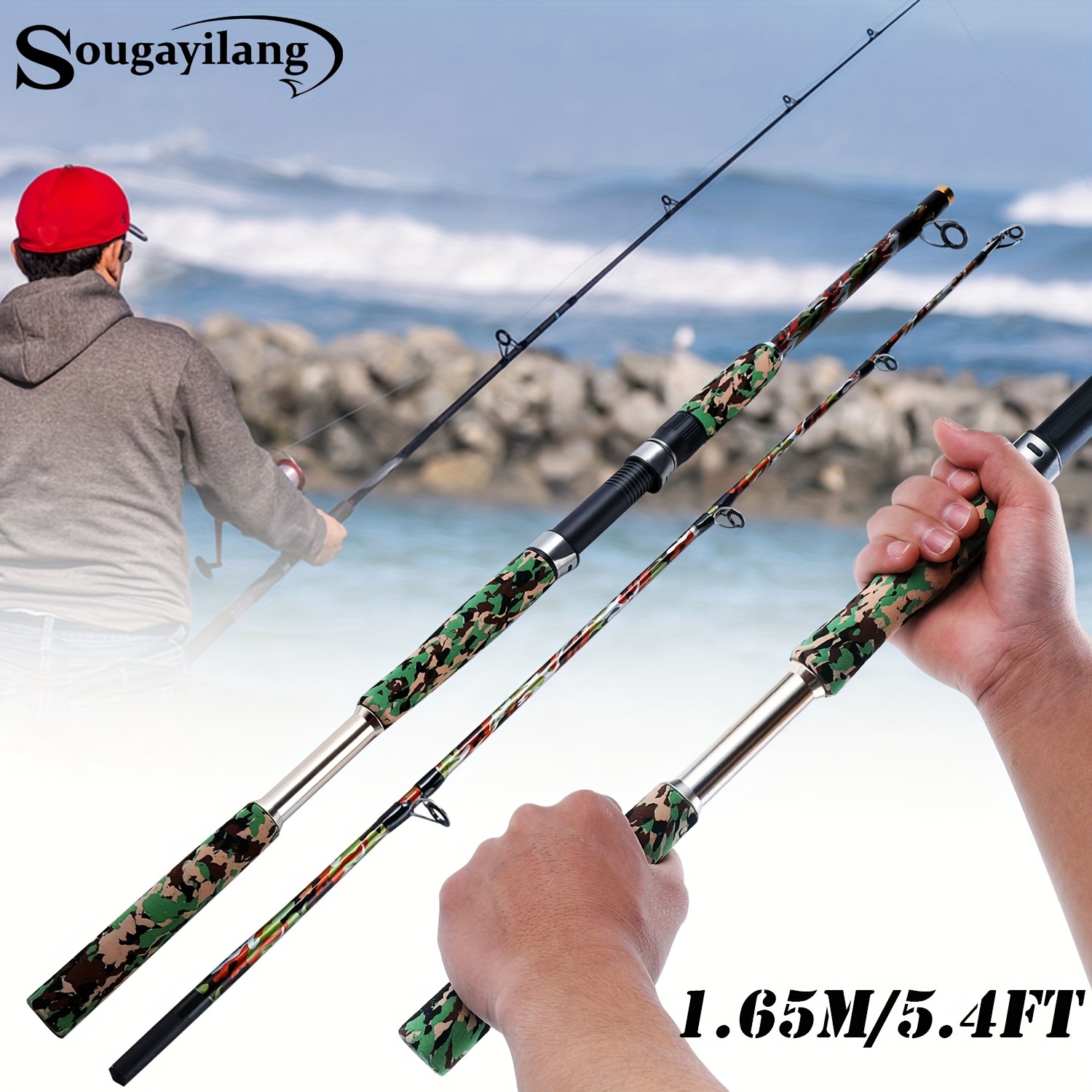 Sougayilang Fishing Rod Reel Combo Carbon Fiber Casting Rod - Temu