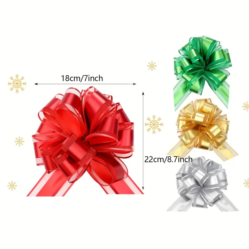Christmas Pull Bows Ribbon Gift Bows Gift Wrap Bows Wrapping - Temu