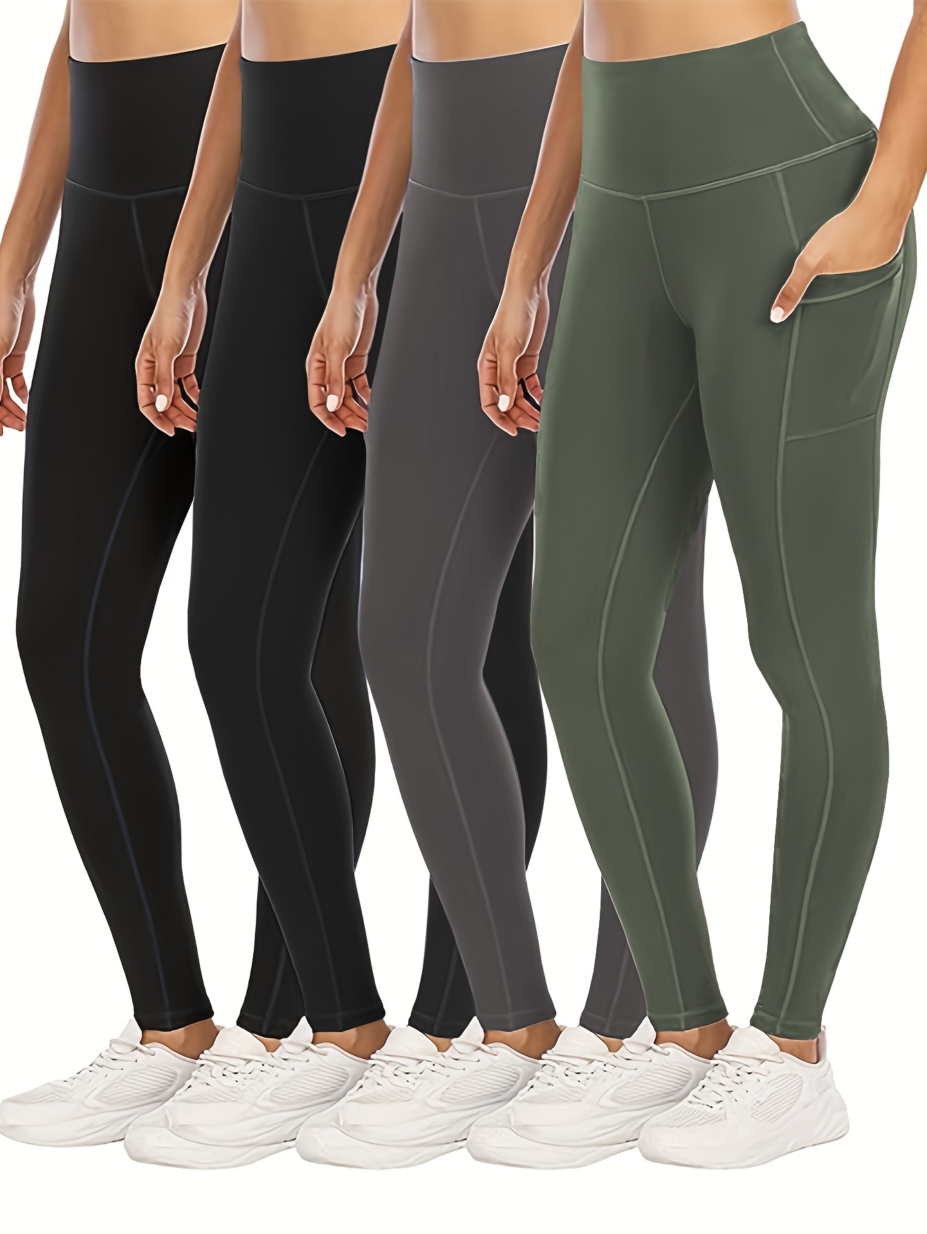 Lululemon Speed Tight Women's Dark Green Compression Leggings Pockets Size 6