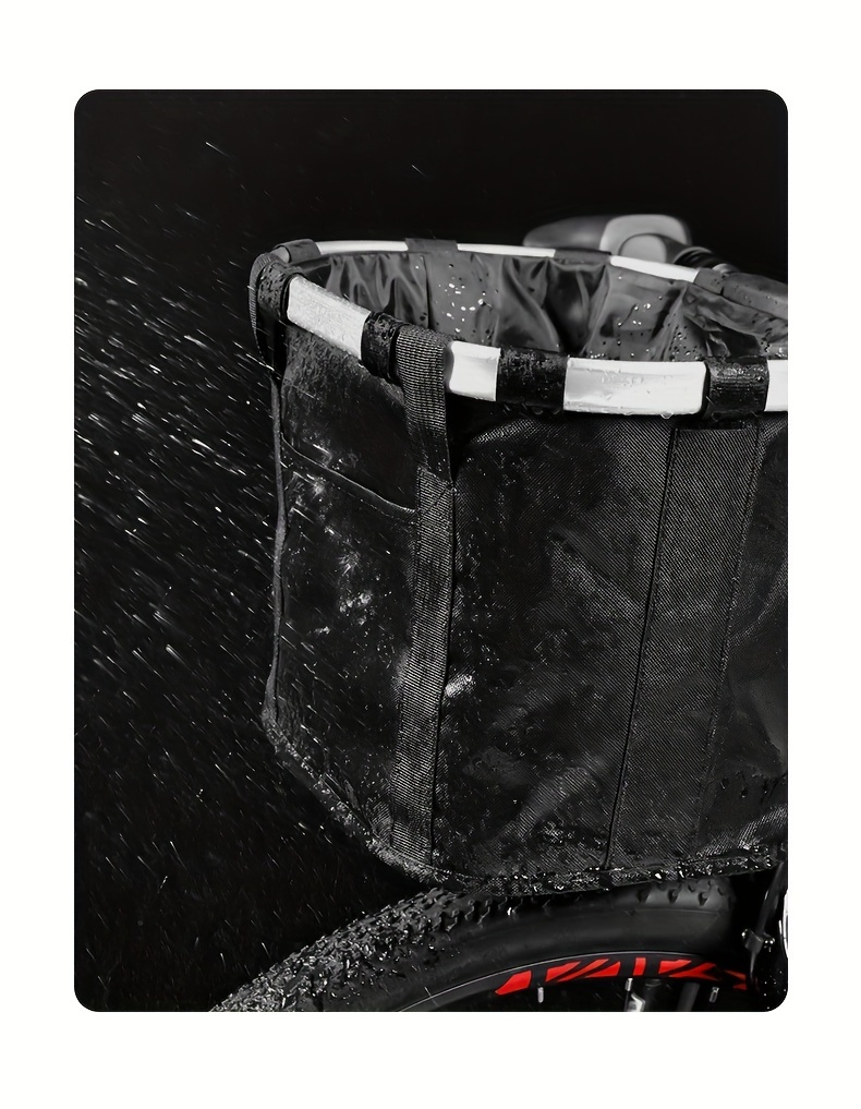 bicycle front basket bike small pet dog carry pouch 2 in 1 detachable mtb cycling handlebar tube hanging fold baggage bag 5kg load details 6