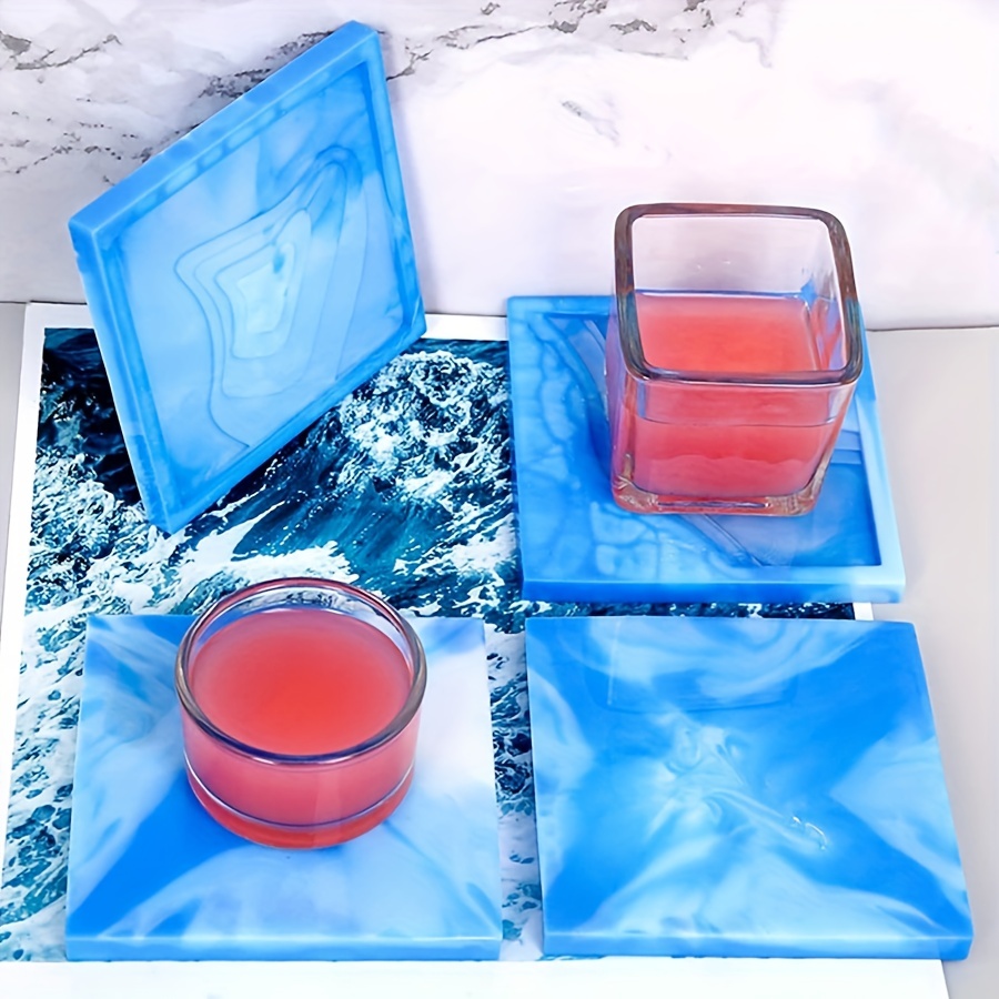1PCS Silicone Coaster Molds for Resin Casting Epoxy Resin Coaster Molds Kit  Square Round Coaster
