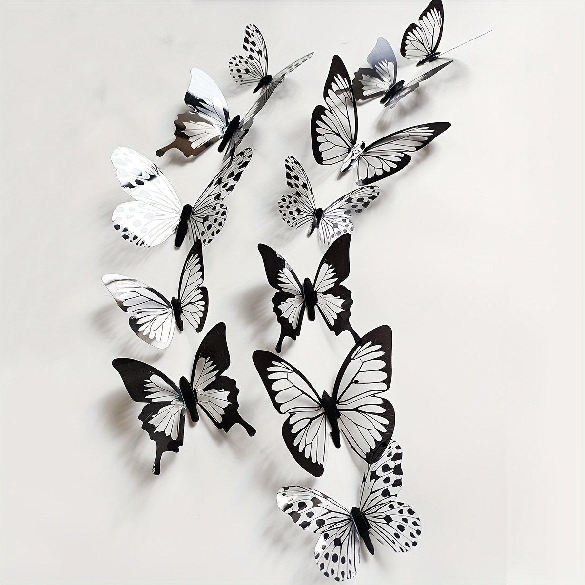 Black And White Butterfly Stickers 3d Simulation Of - Temu United