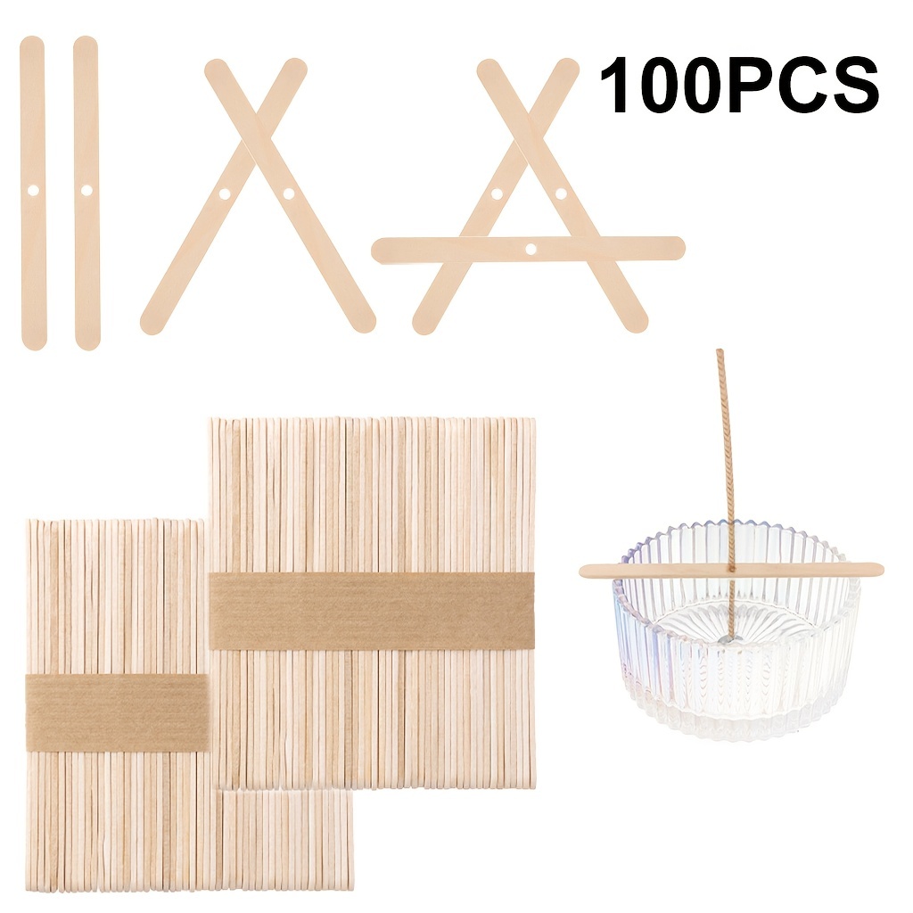 100pcs Wooden Candle Wick Holders for 3 Wick Candles,Wick Holder for Candle  Making,7Holes Candle Wicks Centering Device,Wick Centering Tool
