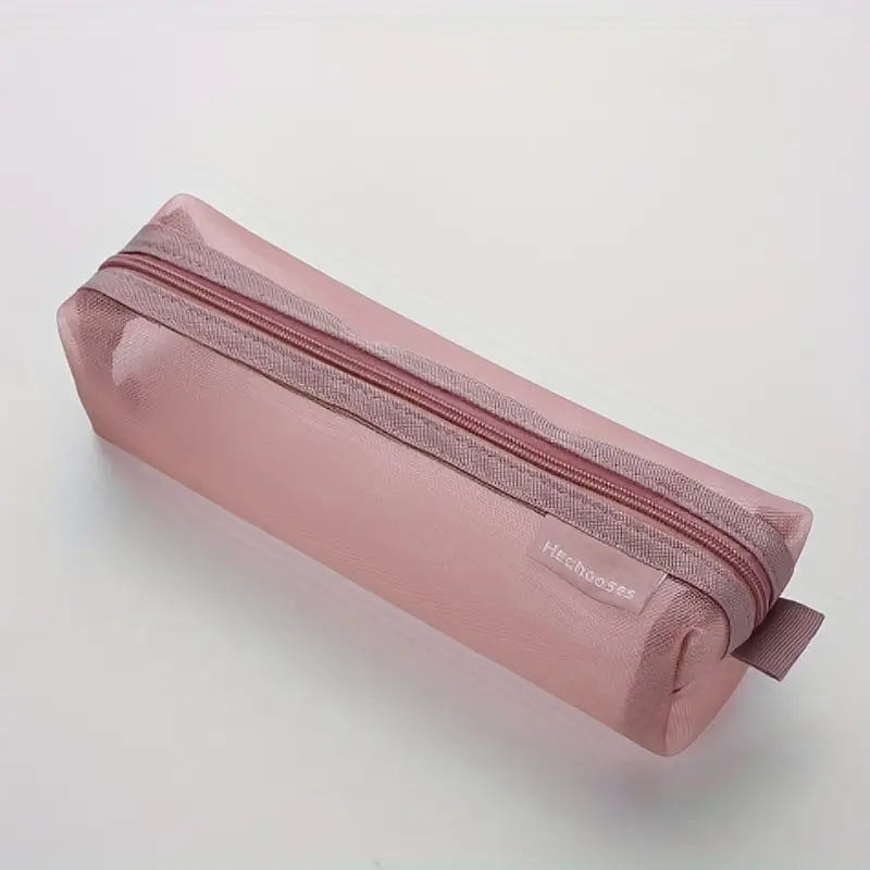Deals! Nylon Transparent Mesh Pencil Case Pen Case,Large Capacity