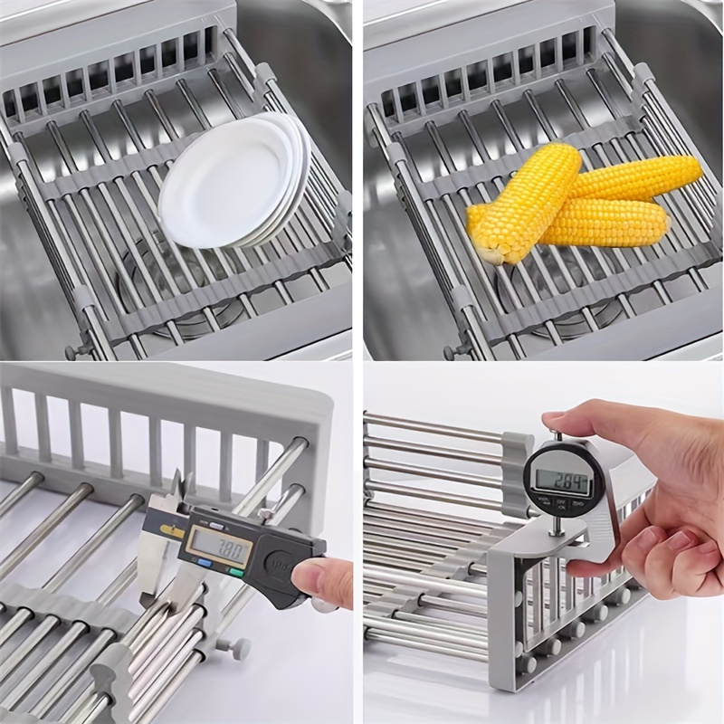 Expandable Dish Drying Rack Over The Sink Dish Basket Drainer with