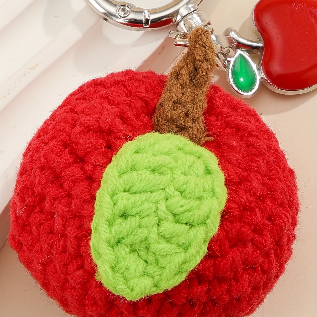 Apple Keychain Bag Charm