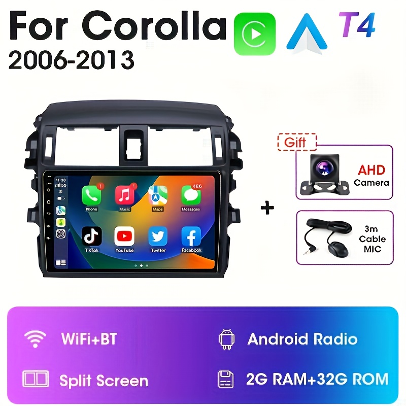 Corolla 2009 2013 2gb+32gb Hd 9''work Android 12 Car - Temu