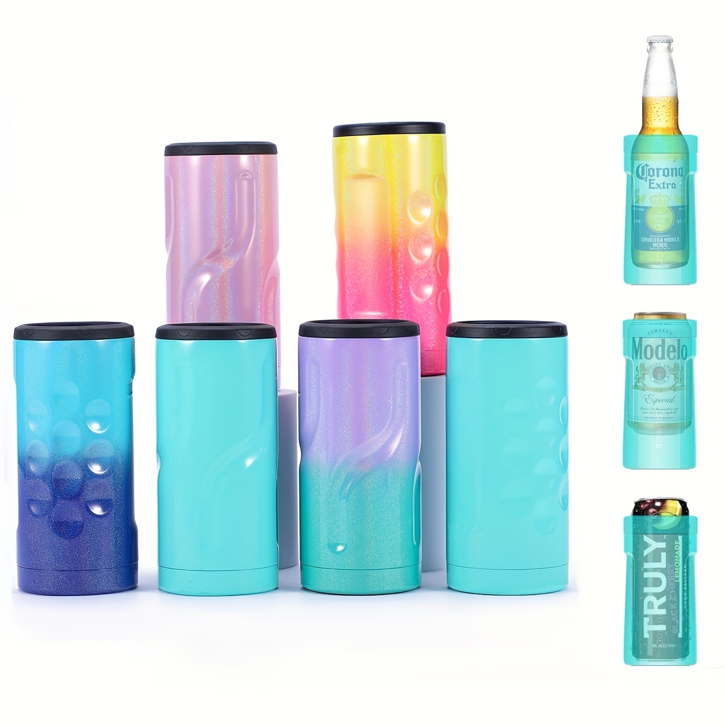 Logo Skinny Slim 2 in 1 Vacuum Insulated Can Holder and Tumbler (12 Oz.)