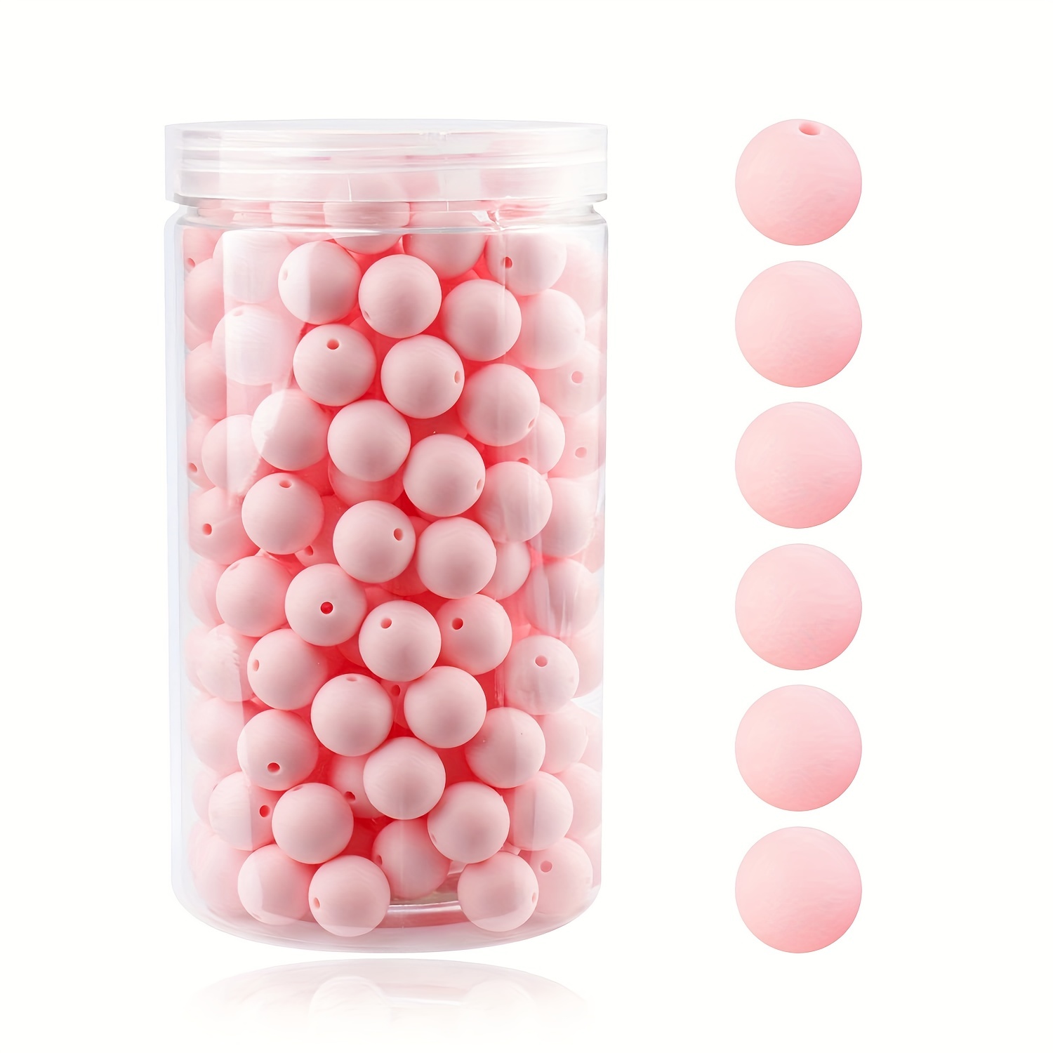 105pcs Silicone Beads, 15mm Silicone Beads Bulk Round Silicone Beads for Keychain Making Kit Rubber Silicone Beads Silicone Focal Beads Loose Beads