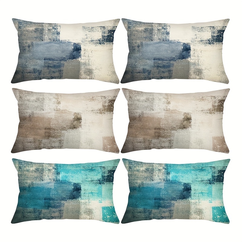 Blue Throw Pillows Bstract Geometric Modern Pillowcases - Temu