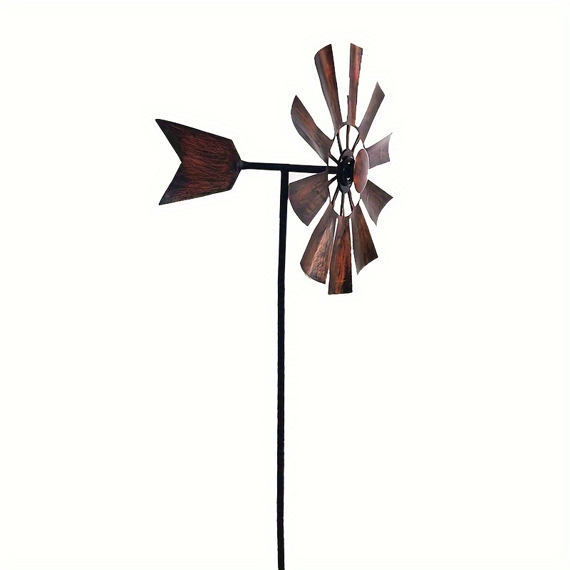 LimeHill Moulin à vent pour jardin et cour – Grandes sculptures à vent  cinétiques en métal pour décoration extérieure (230 cm, lotus bordeaux)