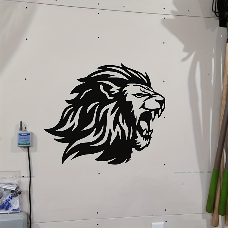 Metal Wall Art Lion Land Head Geometrical Animal Silhouette 