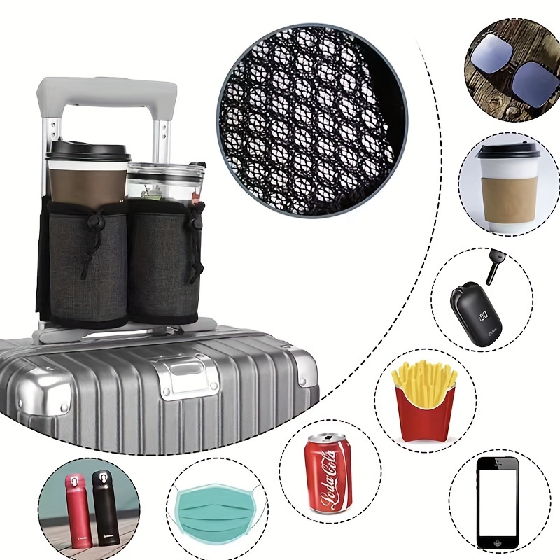 Travel Cup Holder For Luggage 2 Pocket Thermal Insulation - Temu