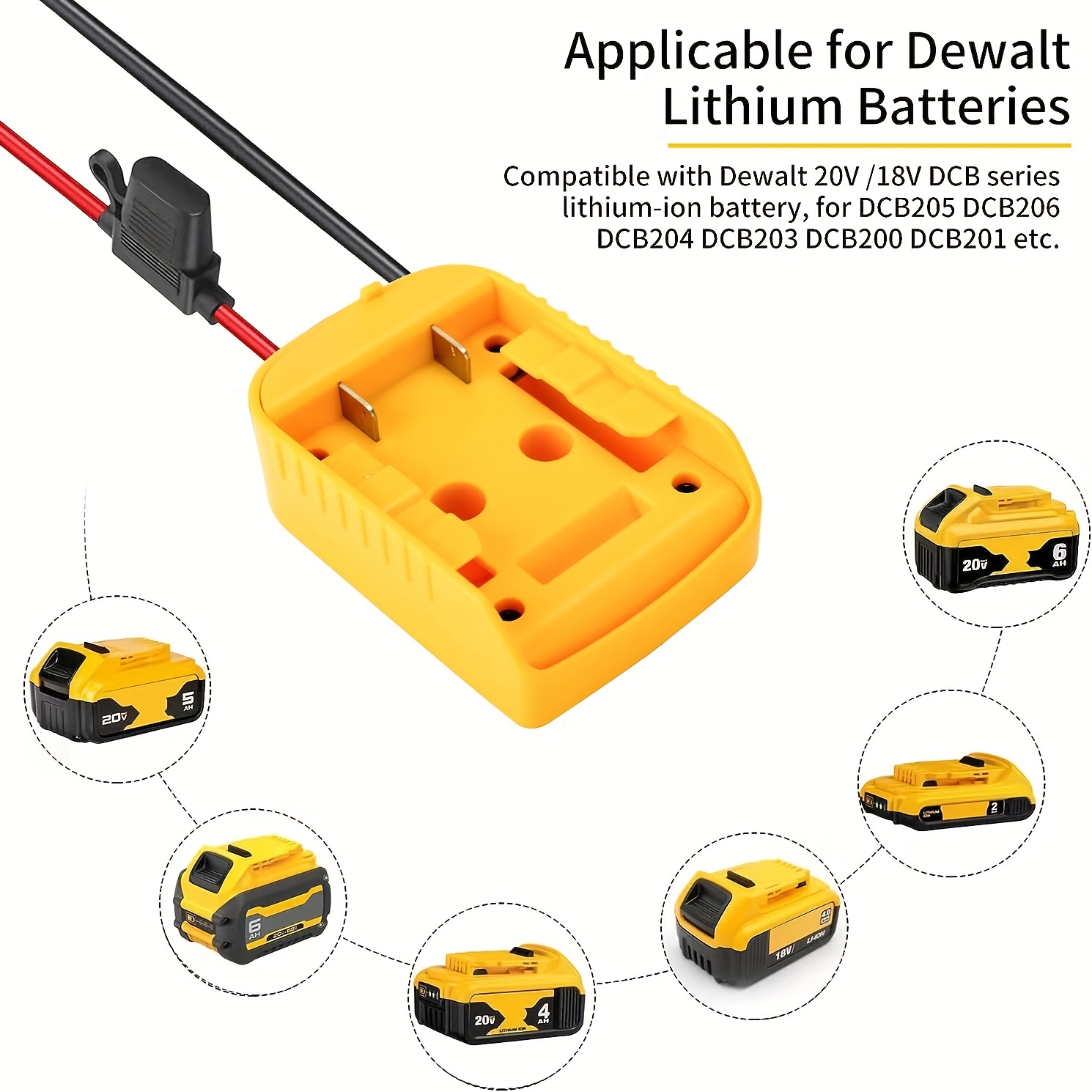  DEWDYS Power Wheels Adapter Battery Adapter for Black&Decker  40V Lithium Battery,for DIY Ride On Truck, Robotics,RC Toys 14 Gauge  Robotics with Fuse & Switch Power Convertor Dock Power Connector : Tools