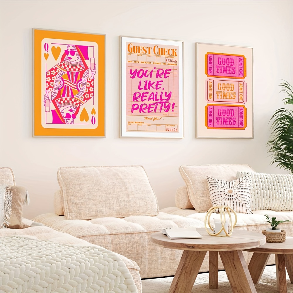 Orange Preppy Y2k Trendy Aesthetic Painting Queen Card - Temu