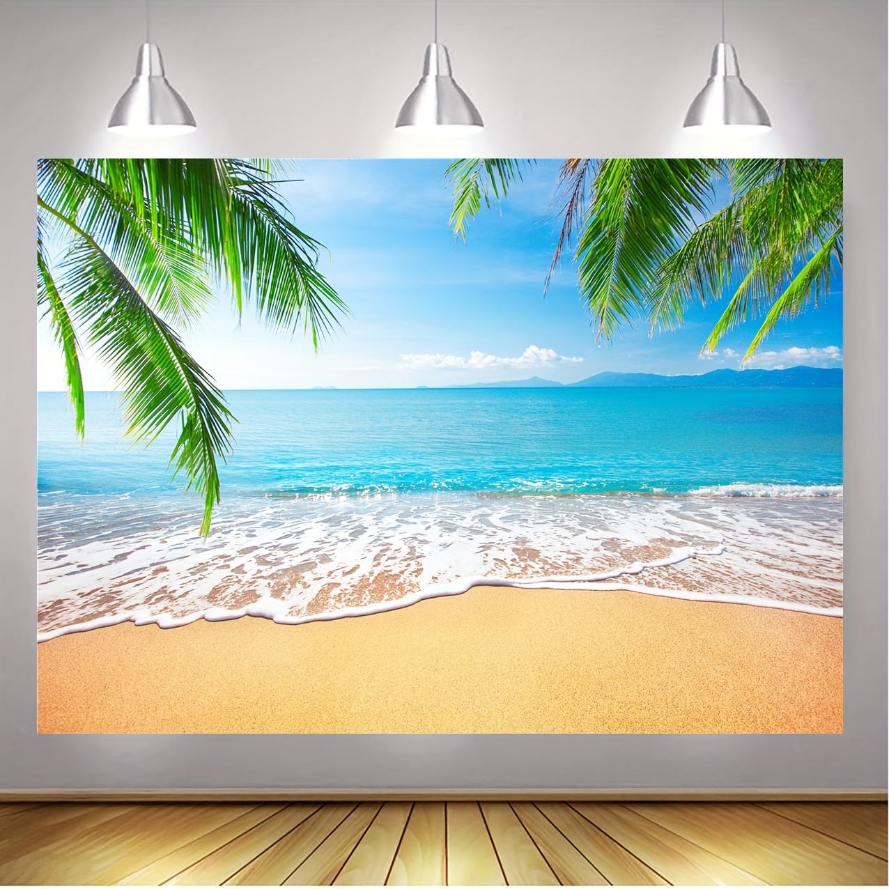 Mare Spiaggia Sfondo per Fotografia Sfondi Estate Tramonto Festa Palma  Sfondo Decor Banner Photo Booth Tessuto Stampato Props jh075 -  Italia