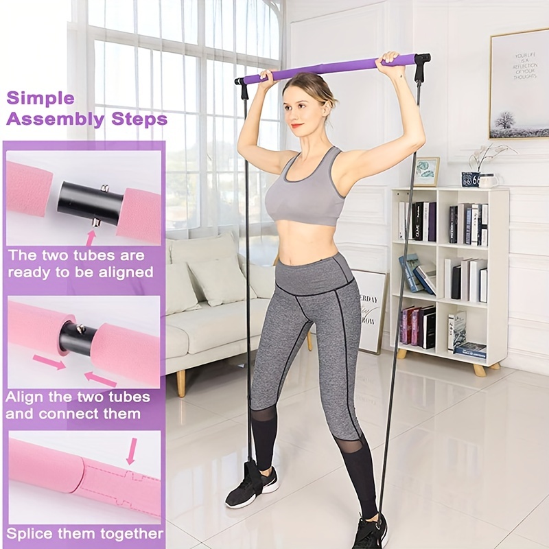 Fitness Yoga Pilates Bar Portable Gym Accessories Sport Elastic