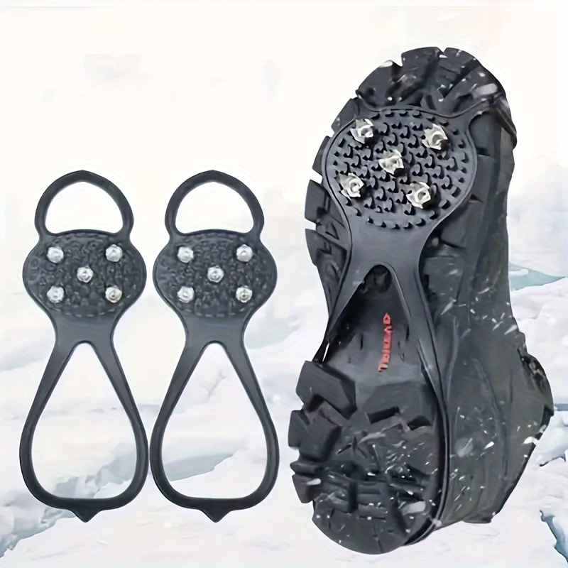 Ice Cleats Snow Traction Cleats,Crampons Ice Cleats for Shoes and Boots Men Women,Non Slip Ice Shoes Grippers Walk Traction Cleats 28 Studs for Snow