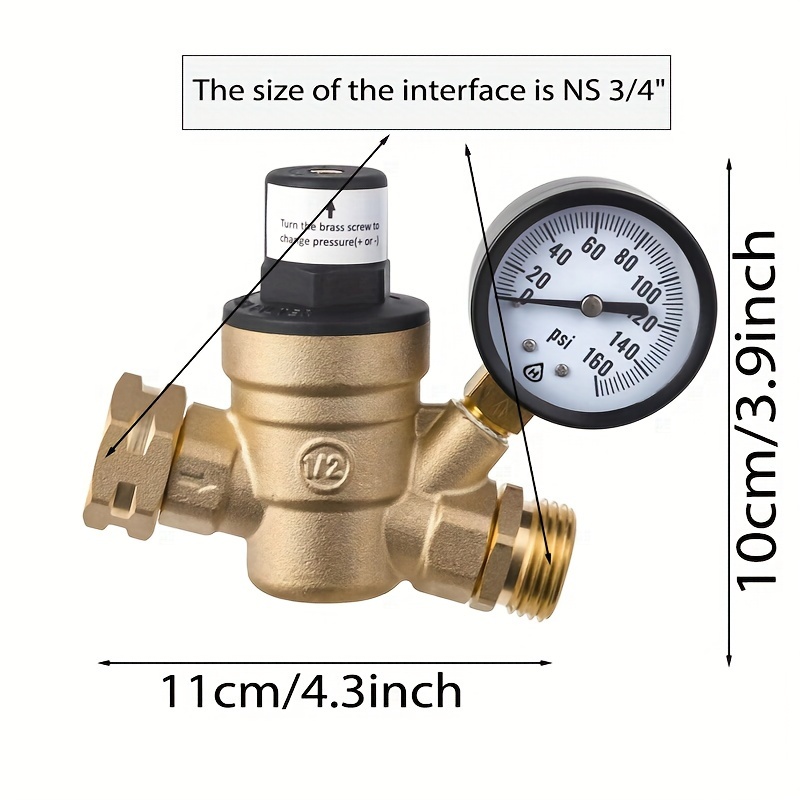 Manometro per acqua da 2- 1/2 ''manometro per pressione dell'acqua 3/4''  filettatura per