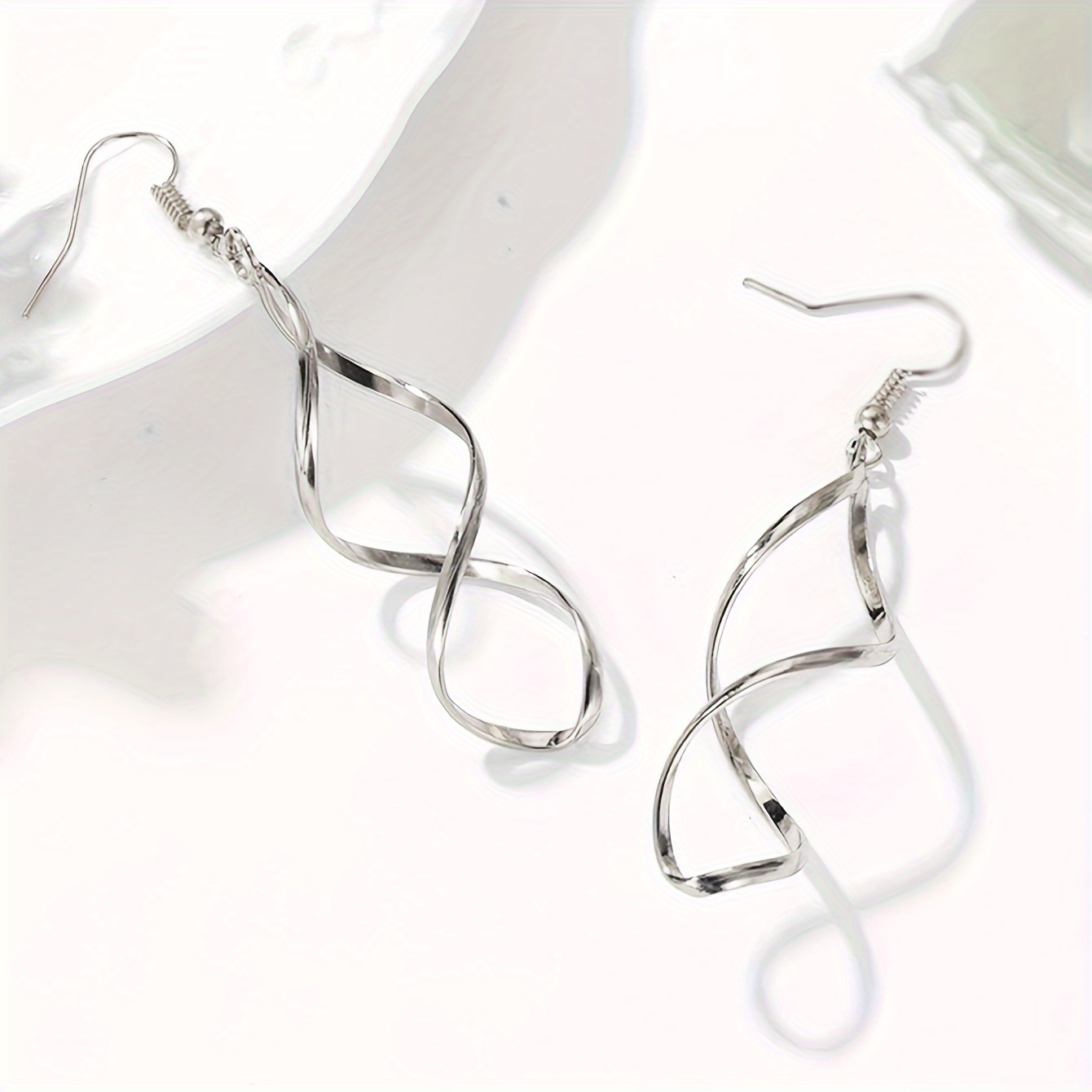 Hollow Spiral Pattern Dangle Earrings Alloy Jewelry