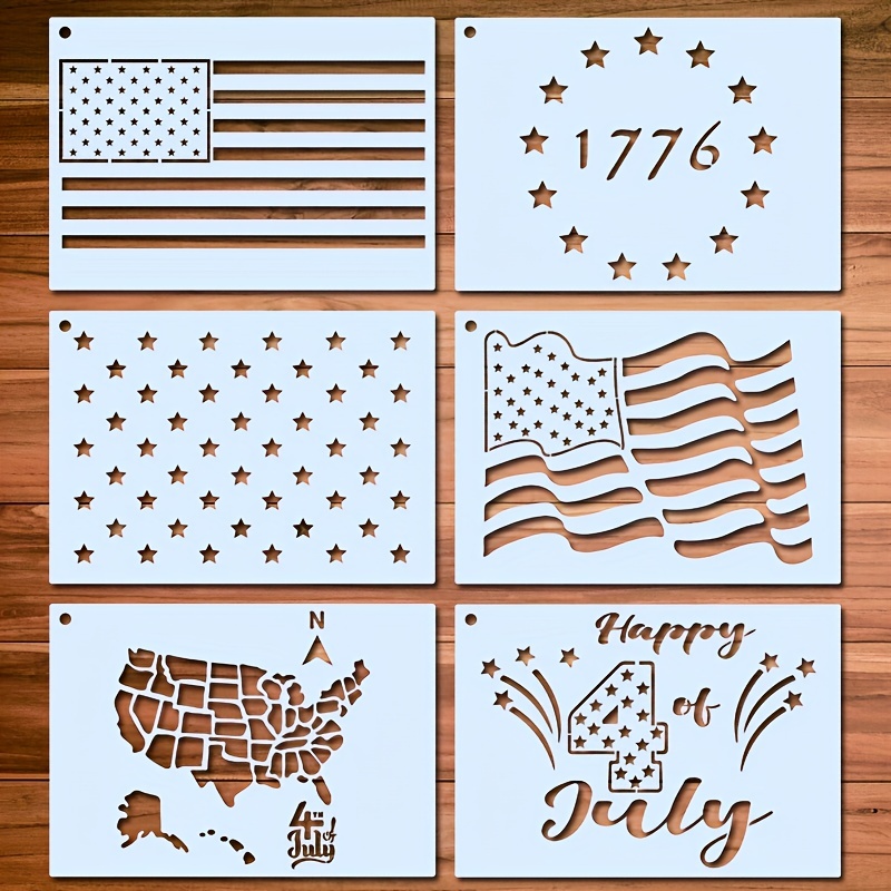 12 Pieces American Flag 50 Star Stencil Template 3 Sizes American Flag  Templates