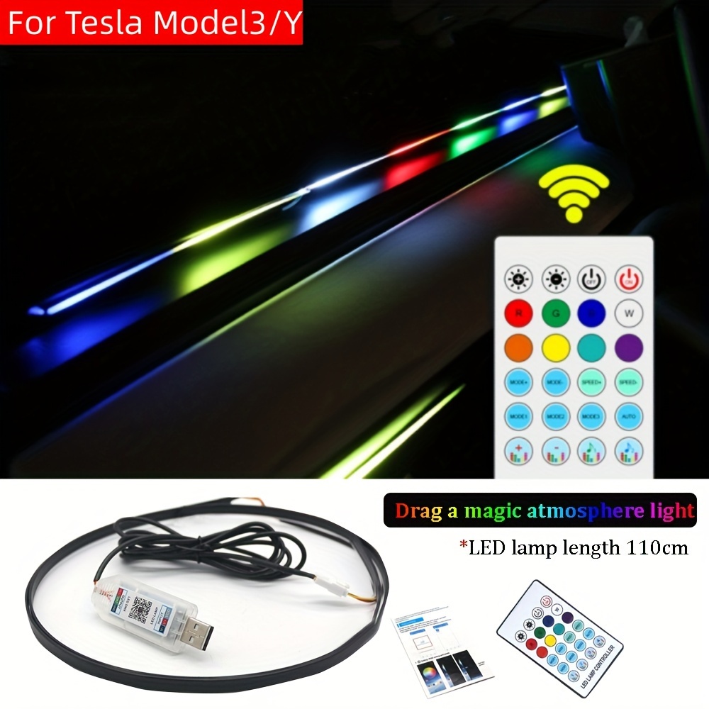 Generic Car Center Console Dashboard LED Strip Ambient Light For Tesla  Model 3 Model Y 2021 2022