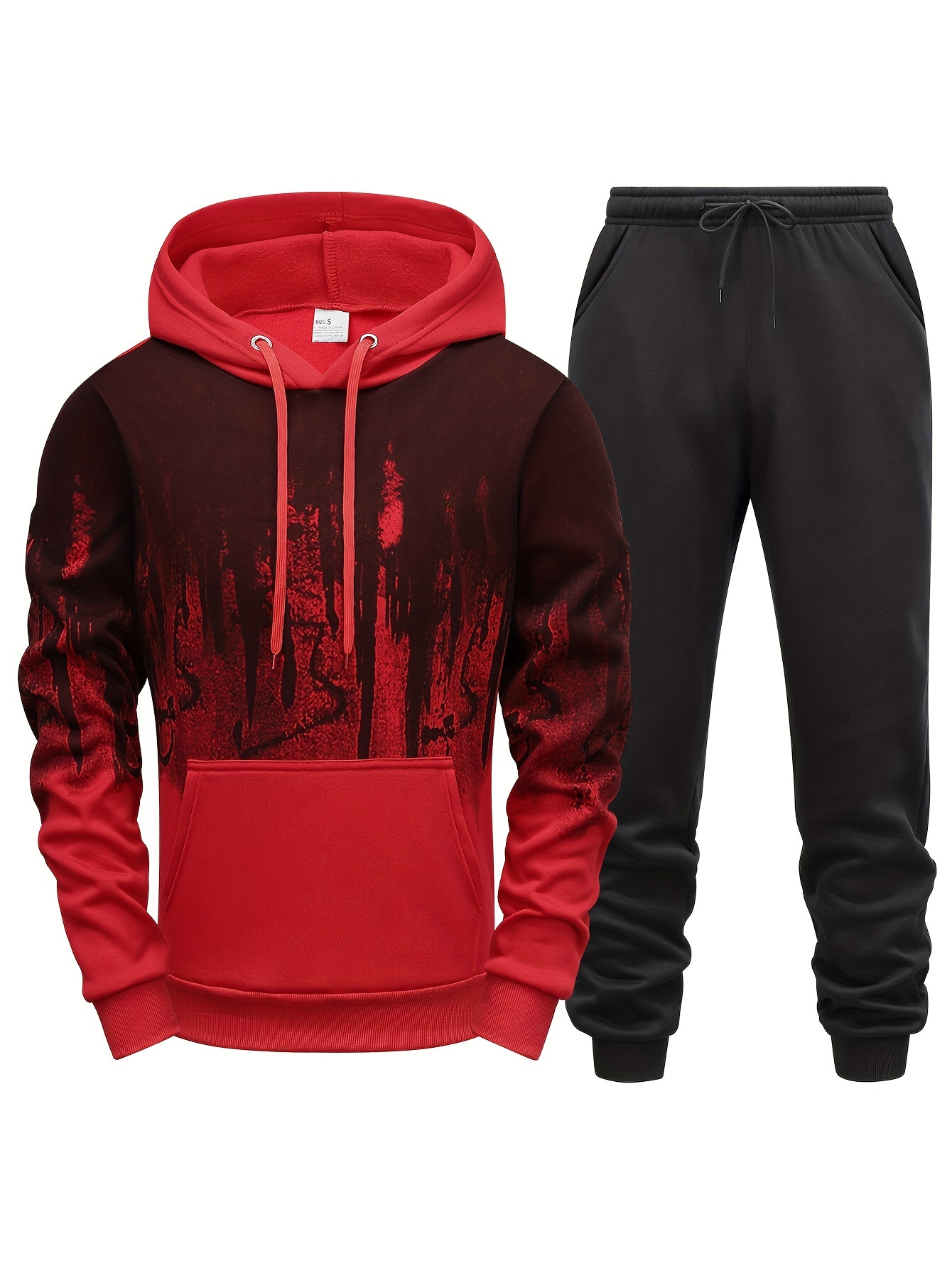 Basketball Print Men's Versatile And Trendy Men's Long Sleeve Street Casual  Sports And Fashionable Hoodies With Kangaroo Pocket Sweatshirt And  Sweatpants Two Piece Set,suitable For Outdoor Sports,for Autumn And Winter  - Temu