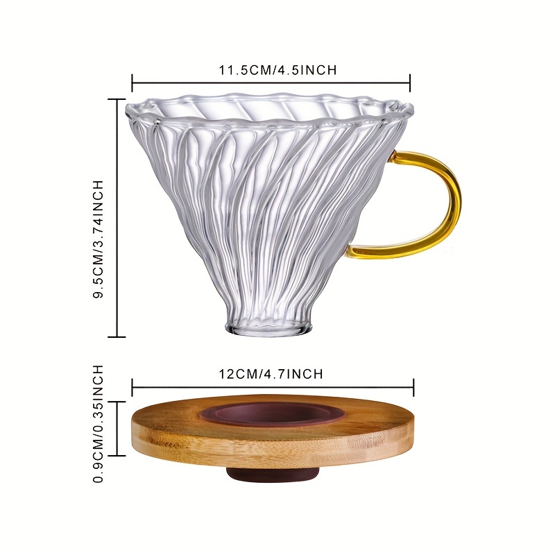 Coffee Dripper Filter, Conical Glass Pour-over Coffee Dripper