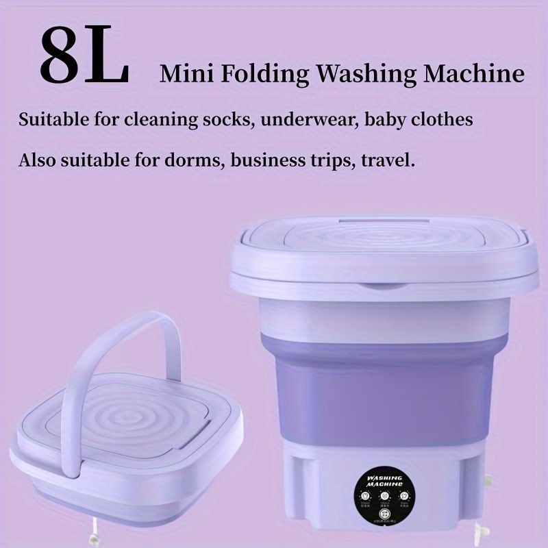 Lavadora portátil, mini lavadora plegable y secadora de centrifugado,  pequeña lavadora de cubo plegable para camping, RV, viajes, espacios  pequeños