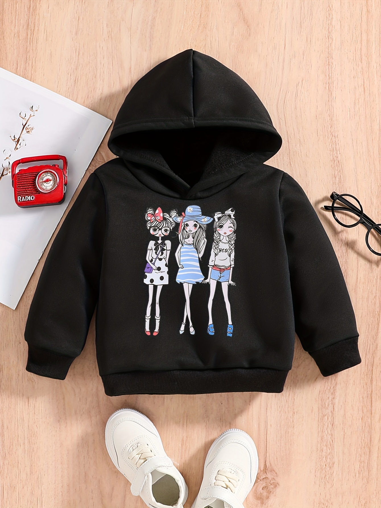 Sudadera Capucha Estampado Bestie Ni as Dibujos Animados Temu Mexico