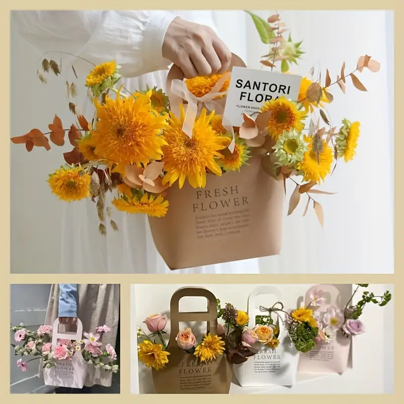 Flower Packaging Bag Flower Arrangement Carrying Bouquet - Temu