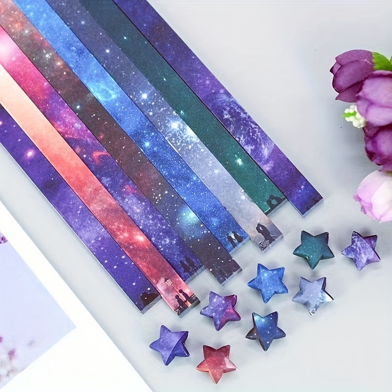Star Origami Gradient Color Luminous Lucky Star Paper Pentagram