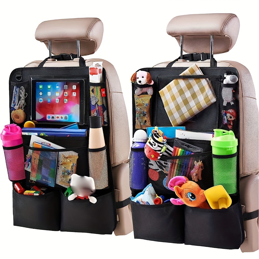 Organiseur de rangement universel pour siège arrière de voiture, sac de  rangement multi-poches pour siège arrière de voiture, convient pour les  coussins de siège arrière de voiture (café) : : Auto