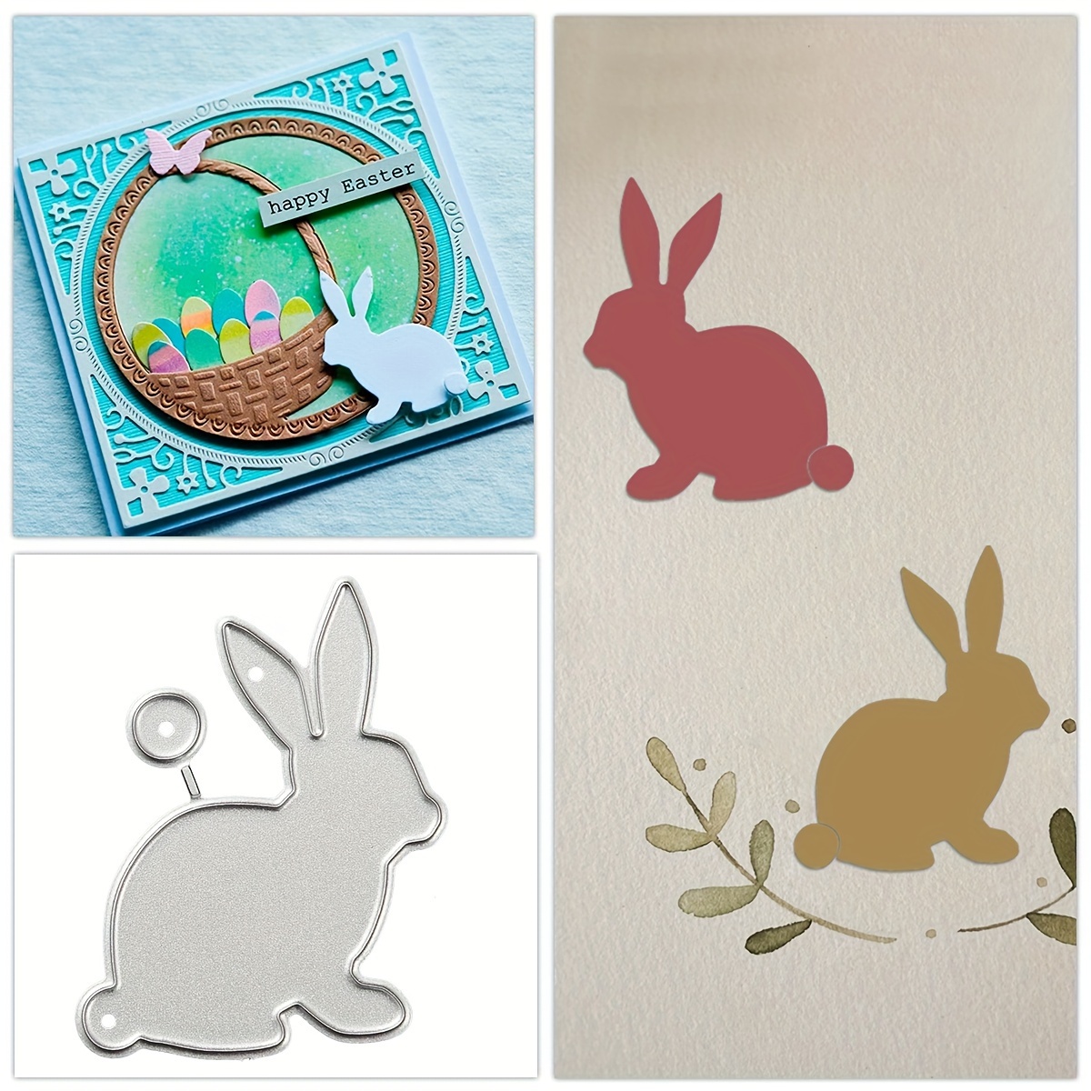 3pcs Easter Bunny Drawing Painting Stencils Templates Happy Easter Stencils  Decoration Square Easter Rabhit Stencils - AliExpress