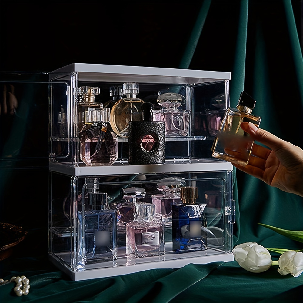 Organizador de maquillaje con 3 cajones, organizador de almacenamiento de  cosméticos acrílico transparente para loción, joyas, accesorios para el
