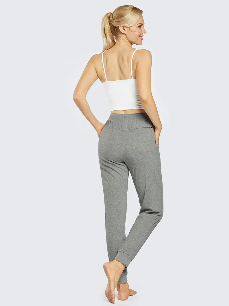 Women's Gray Drawstring Sweatpants Patched Pockets Invisible - Temu