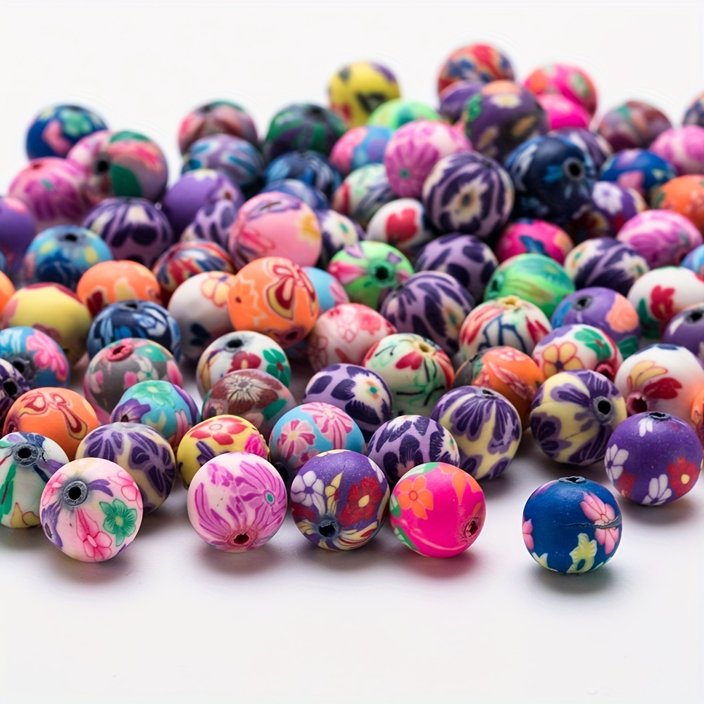 Clay Bead Sets, With Shell Lobster Clasp Elastic Thread Diy