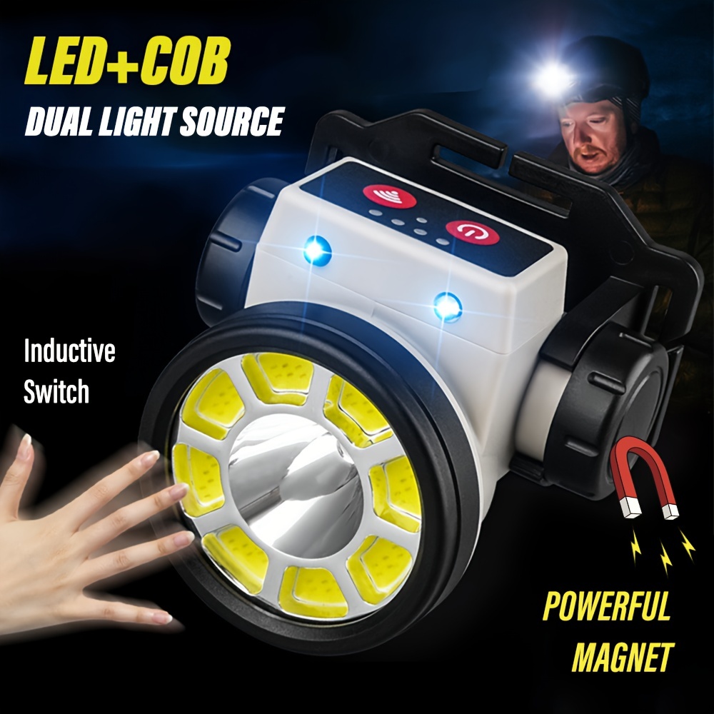 Headlamp, LED High Brightness COB Rechargeable Headlamp