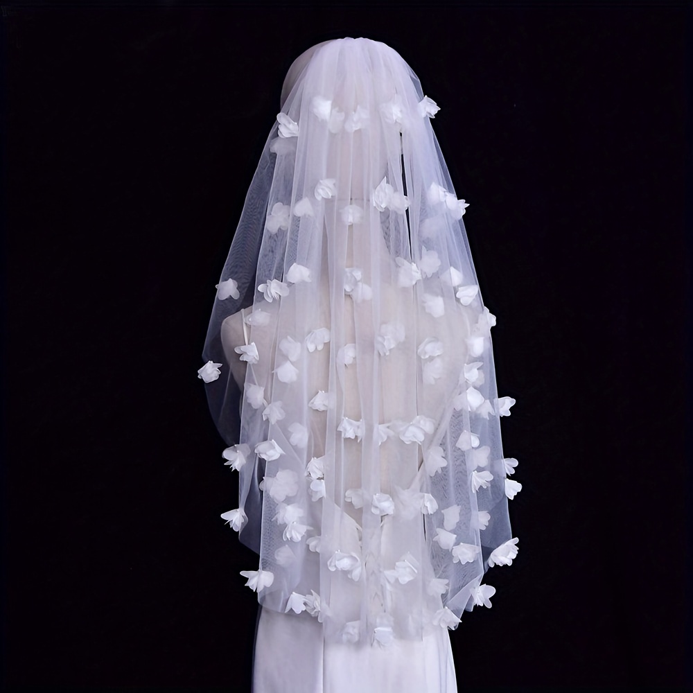 Short Small Veil With Hair Comb Bridal Wedding Gown Hair Accessories - Temu