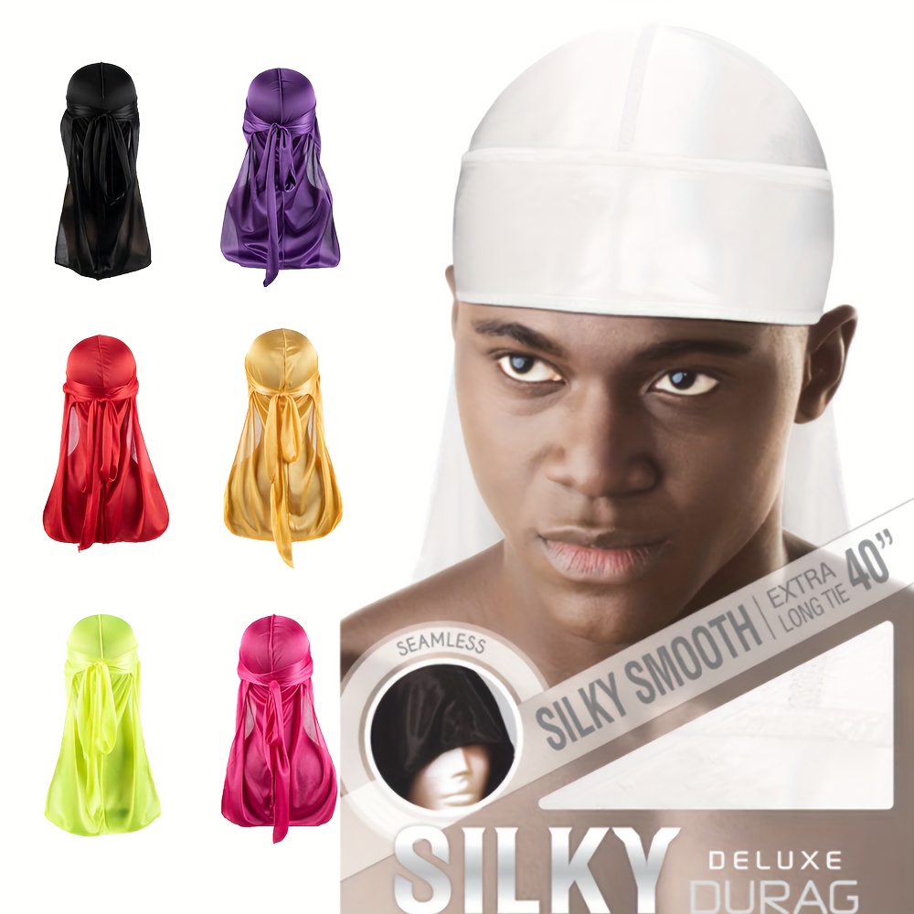 Silk Durag For Men Bandana Silky Du Rag Doo Rag - Temu