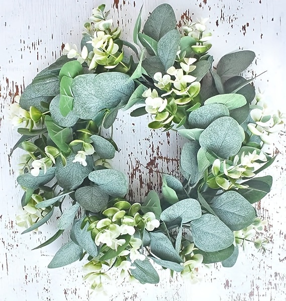 Artificial Eucalyptus Wreath Fabric Eucalyptus Leaf Wreath - Temu