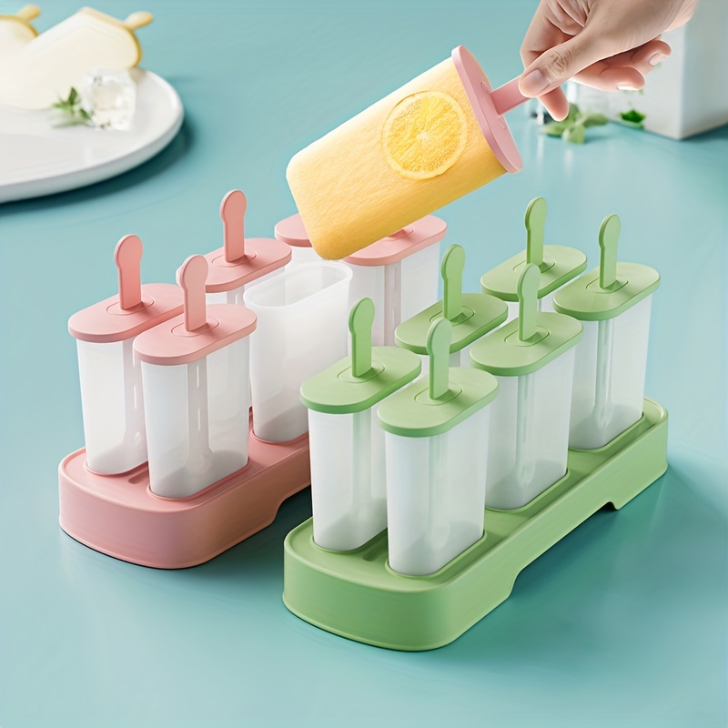 Ice Cube Tray with Lid and Bin, 24pcs Ice Cube Molds and 4pcs Popsicles  Molds with 4 Reusable Popsicle Sticks, 1 Ice Scoop, Ice Cube Trays for