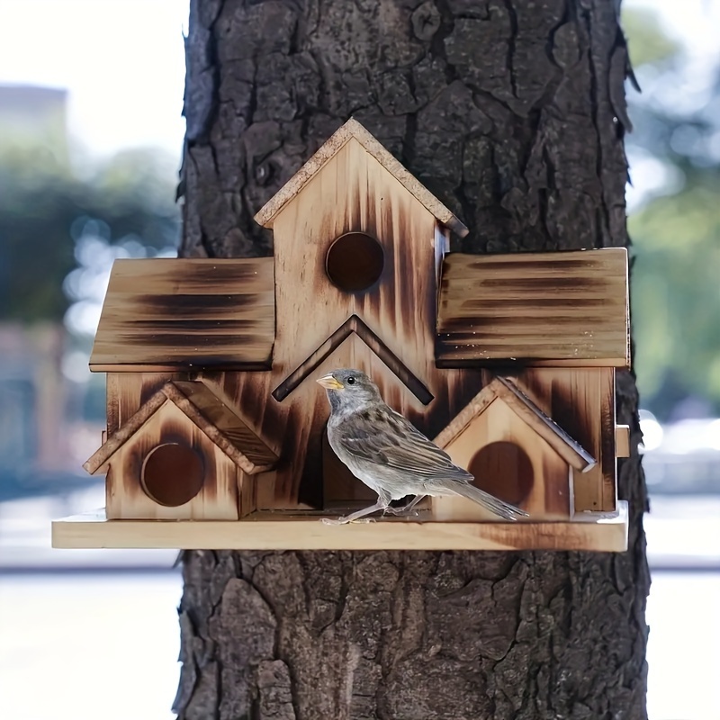 Mangeoire à oiseaux en bois Nichoir d'extérieur fait main