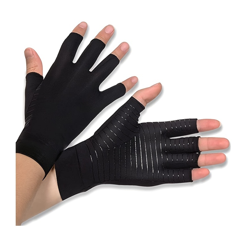 Gants de compression noirs à 2 doigts avec paume antidérapante