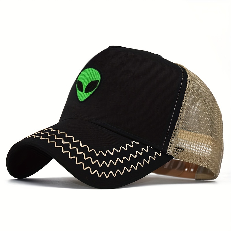 Hot Selling Alien Embroidered Mesh Hat Outdoor Recreation Anti-sun