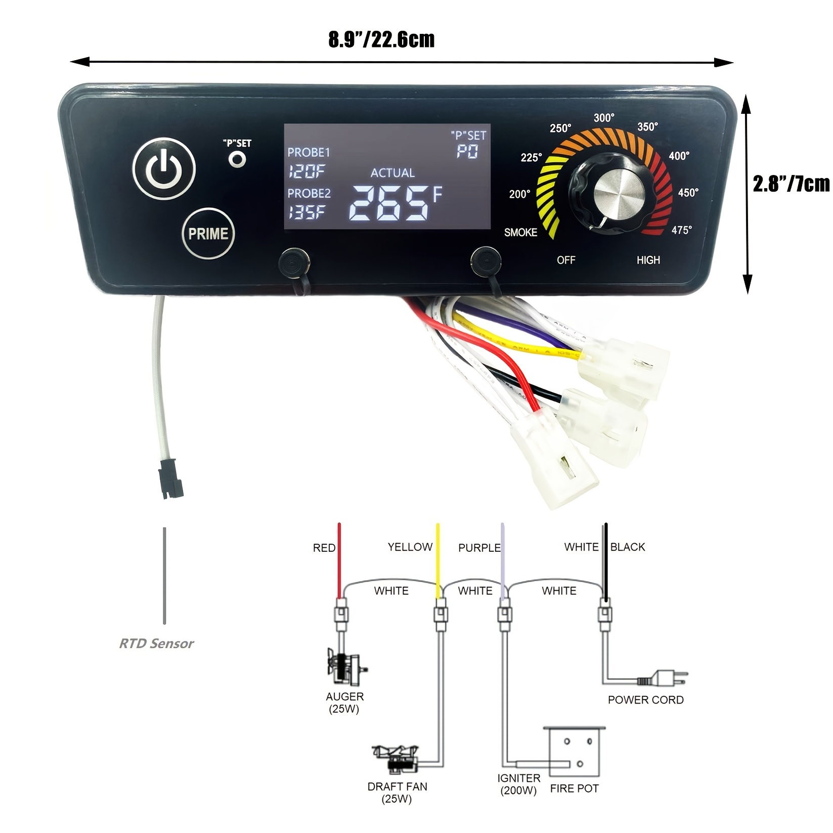 3.5mm Plug Meat Probe Fits Most Traeger Pellet Grills, High Temperature BBQ Digital Thermostat Meat Probes