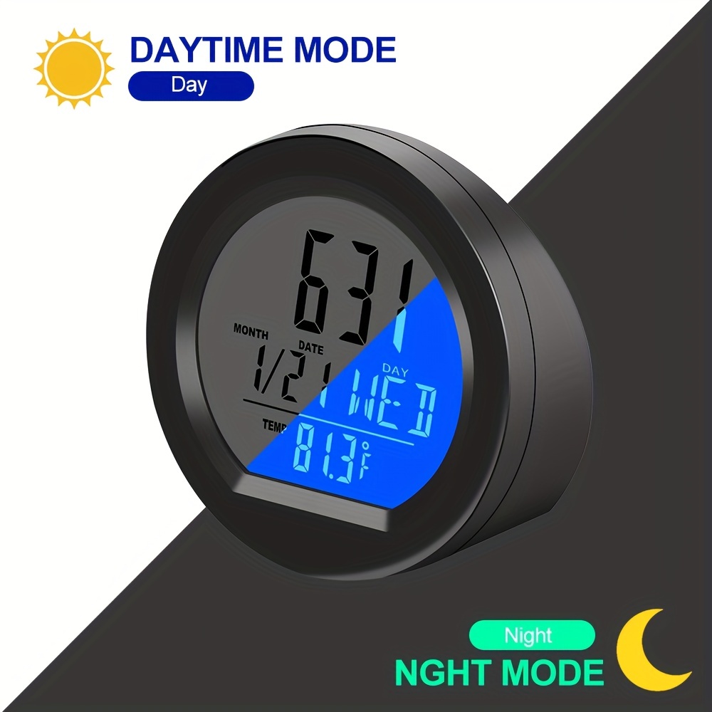 Horloge Thermomètre Numérique De Voiture Montres Solaires - Temu