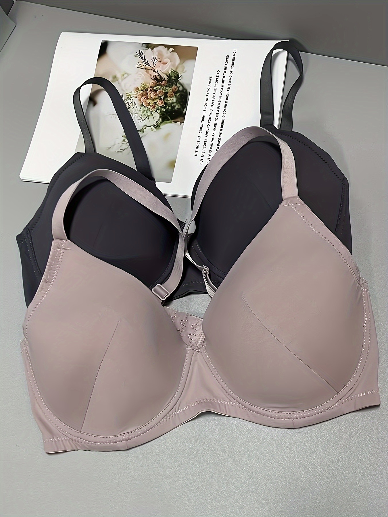 Women's Wireless Minimizer Bra Plus Size Non-Padded Soft Full Figure Bras  Daily Smoothing Comfort Bralettes Gray at  Women's Clothing store